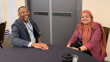 Denzil Streete and UCD Grad Studies EAD and Chief of Staff Erum Abbasi Syed